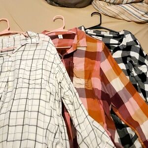 3 Womens Flannel Shirts